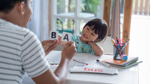 Child learning phonics