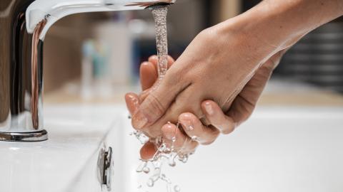 washing hands