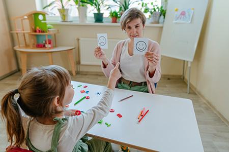 Behaviour assessment using smiley flashcards