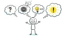 Illustration of someone thinking reflectively