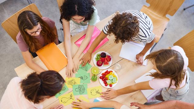 a group of pupils learning collaboratively
