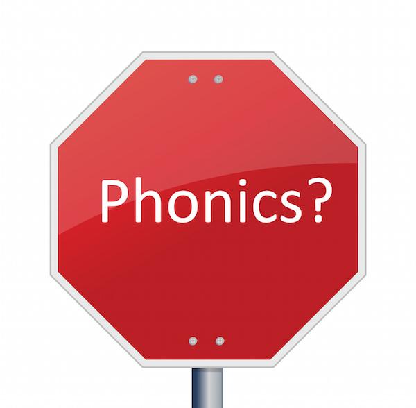 A sign with 'Phonics?' on it